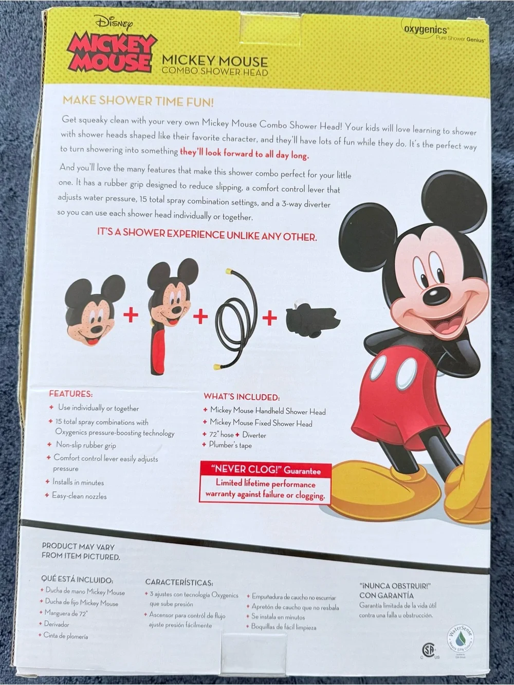 Disney Mickey Mouse Shower Head Set - Black & Red